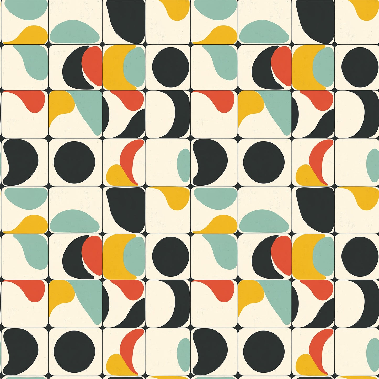 Modern Retro Geometric Pattern 2 Quilting Cotton Fabric