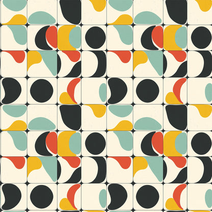 Modern Retro Geometric Pattern 2 Quilting Cotton Fabric