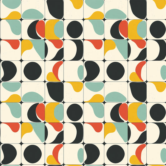 Modern Retro Geometric Pattern 2 Quilting Cotton Fabric