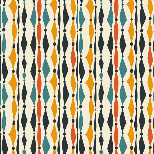 Modern Retro Geometric Pattern 3 Quilting Cotton Fabric