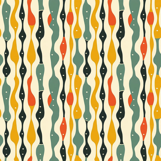 Modern Retro Geometric Pattern 4 Quilting Cotton Fabric