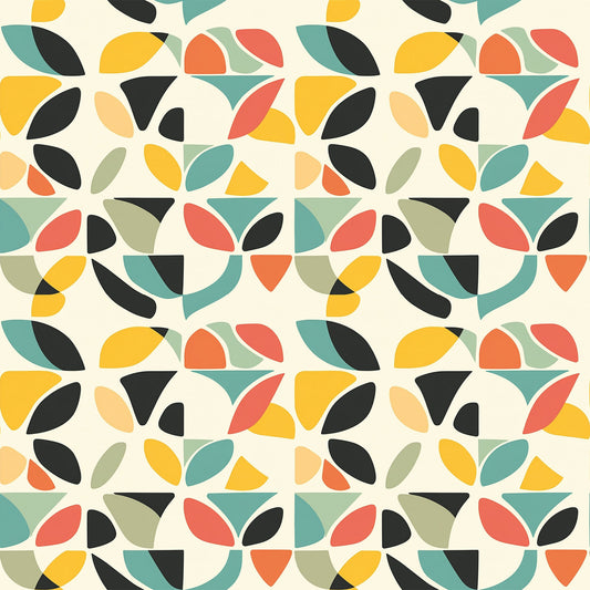 Modern Retro Geometric Pattern 5 Quilting Cotton Fabric
