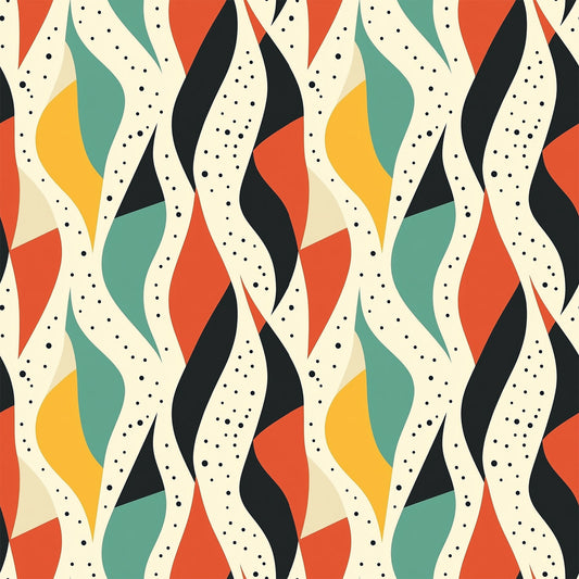 Modern Retro Geometric Pattern 6 Quilting Cotton Fabric