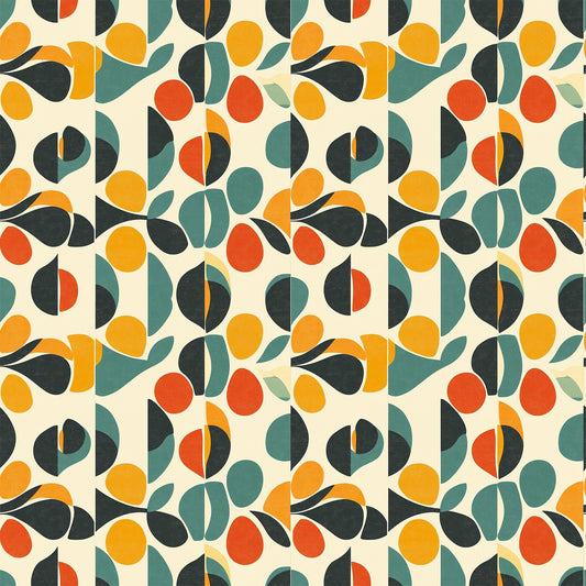 Modern Retro Geometric Pattern 7 Quilting Cotton Fabric