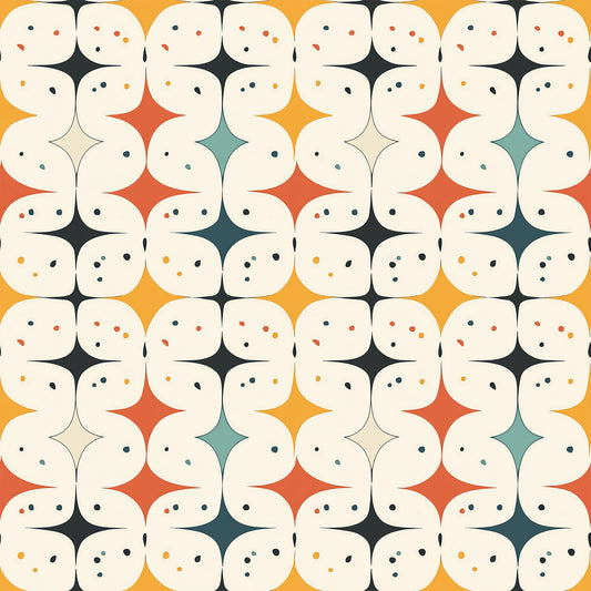 Modern Retro Geometric Pattern 8 Quilting Cotton Fabric
