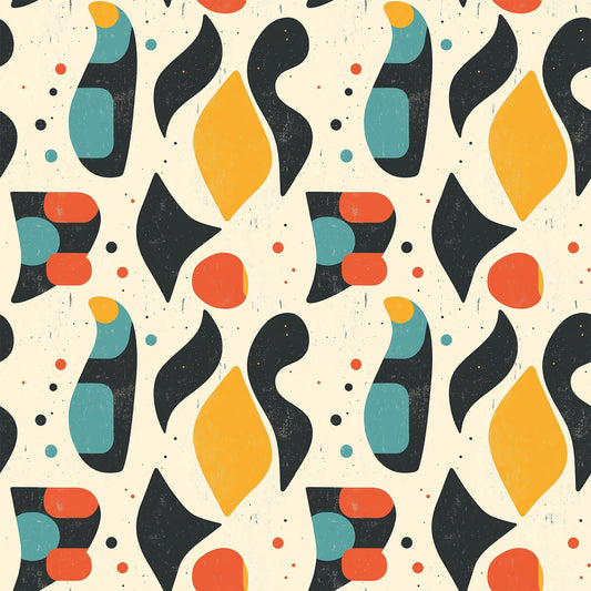 Modern Retro Geometric Pattern 9 Quilting Cotton Fabric