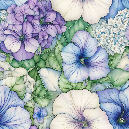 Morning Glory Pattern 1 Quilting Cotton Fabric