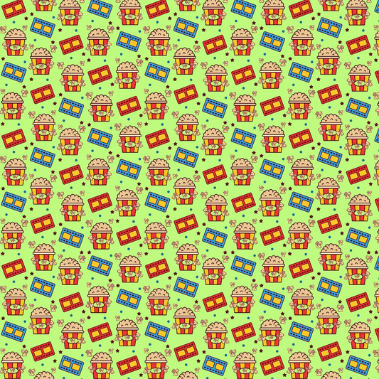 Pattern of pixelated hamburger characters with boxes and stars on a light green background.