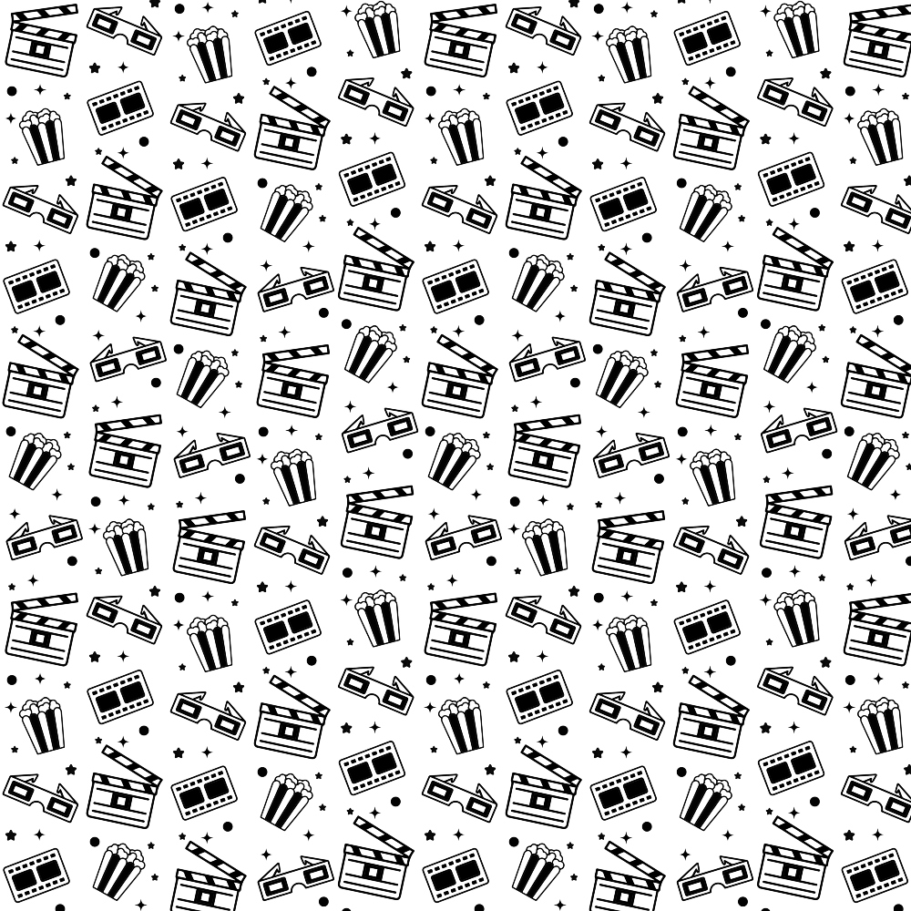 Movie Night Pattern 6 Quilting Cotton Fabric