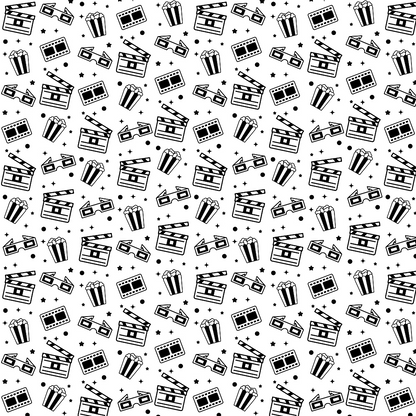 Movie Night Pattern 6 Quilting Cotton Fabric