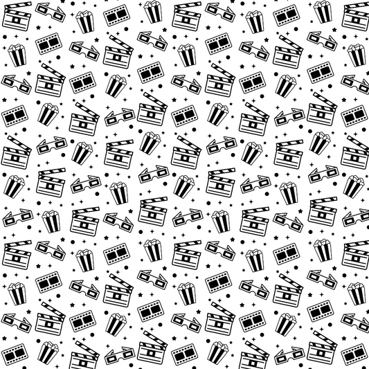 Movie Night Pattern 6 Quilting Cotton Fabric