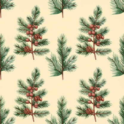 Muted Christmas Botanical Winter Pattern 11 Quilting Cotton Fabric