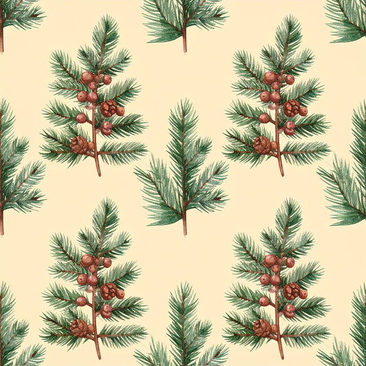 Muted Christmas Botanical Winter Pattern 11 Quilting Cotton Fabric