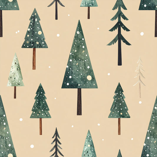 Muted Christmas Botanical Winter Pattern 15 Quilting Cotton Fabric