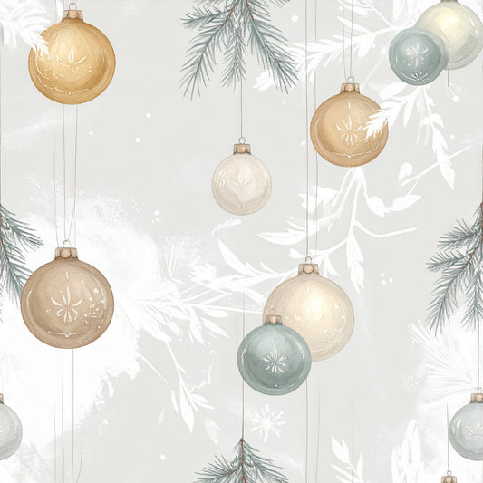 Muted Christmas Botanical Winter Pattern 16 Quilting Cotton Fabric