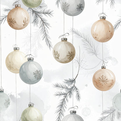 Muted Christmas Botanical Winter Pattern 17 Quilting Cotton Fabric