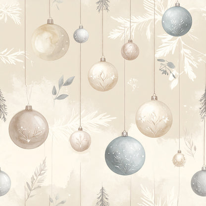 Muted Christmas Botanical Winter Pattern 18 Quilting Cotton Fabric