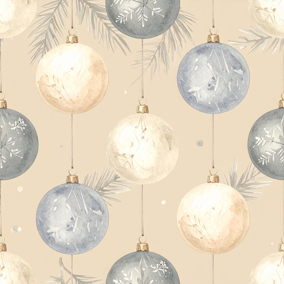 Muted Christmas Botanical Winter Pattern 19 Quilting Cotton Fabric