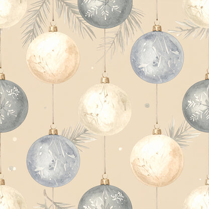 Muted Christmas Botanical Winter Pattern 19 Quilting Cotton Fabric