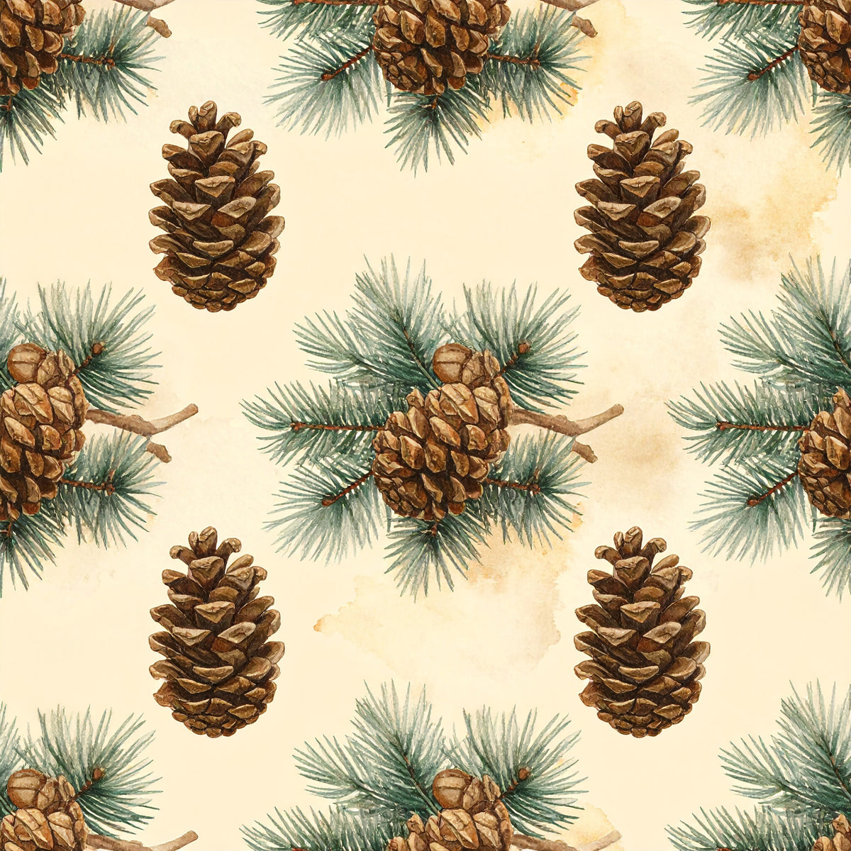 Muted Christmas Botanical Winter Pattern 24 Quilting Cotton Fabric