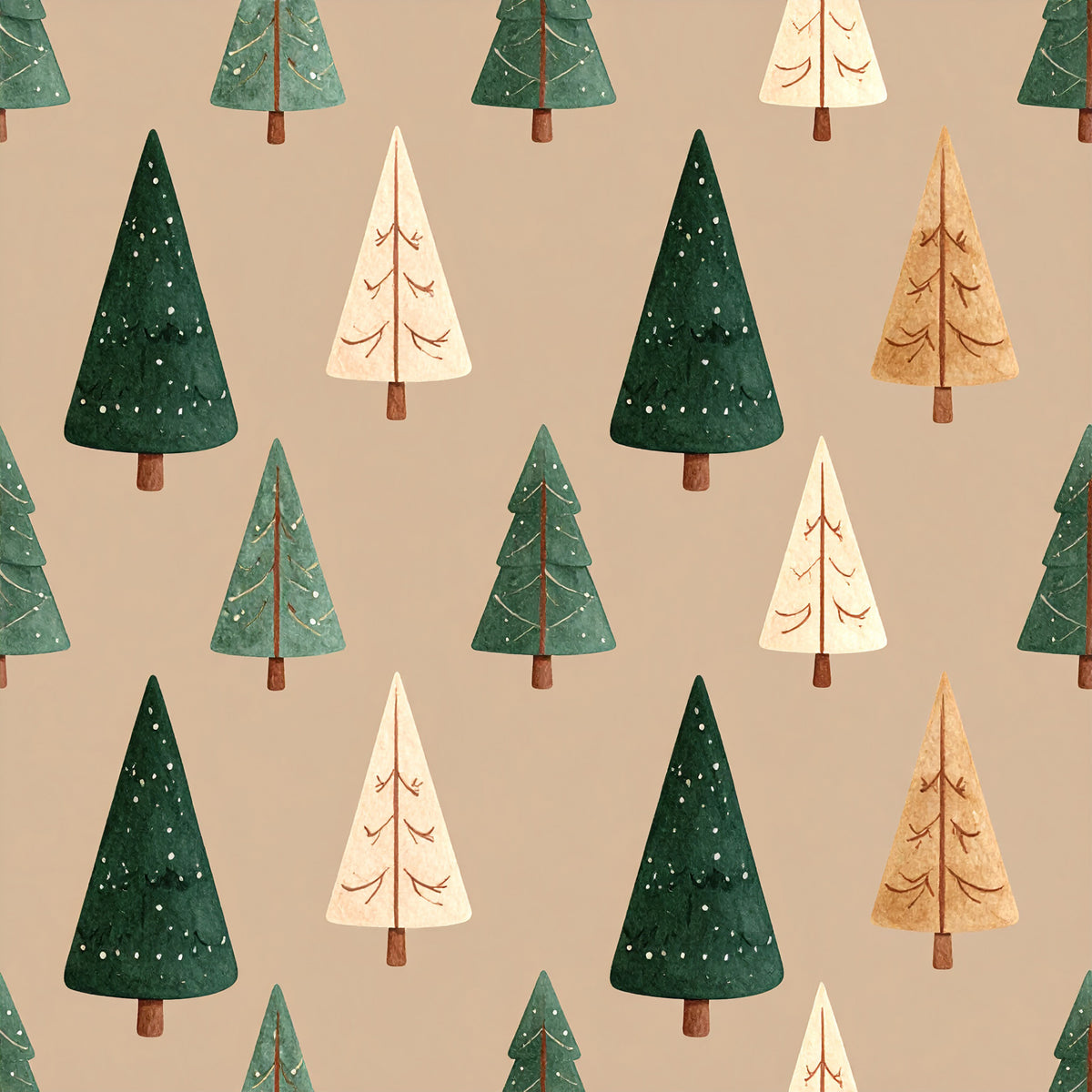 Muted Christmas Botanical Winter Pattern 27 Quilting Cotton Fabric