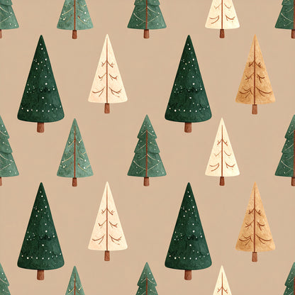 Muted Christmas Botanical Winter Pattern 27 Quilting Cotton Fabric