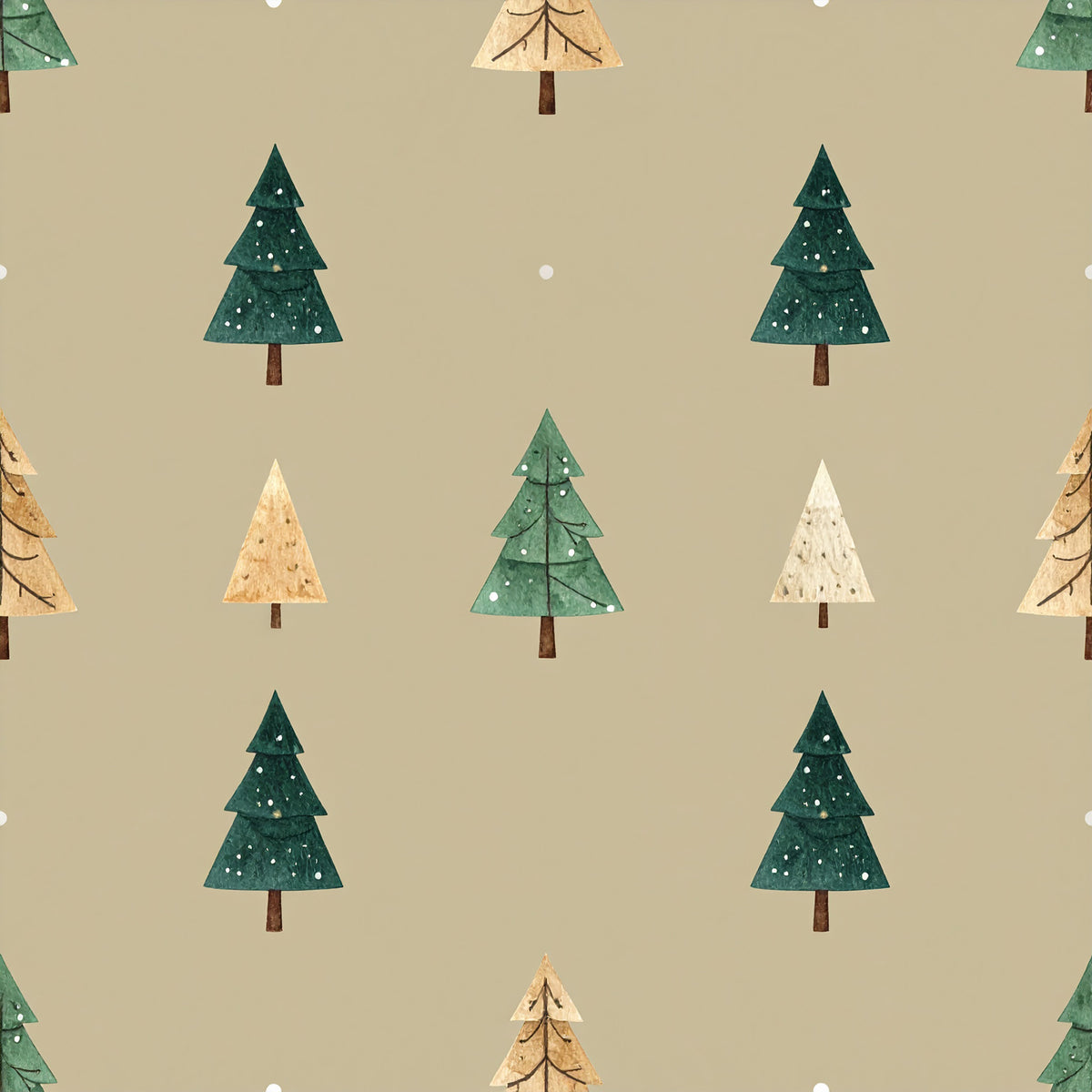 Muted Christmas Botanical Winter Pattern 28 Quilting Cotton Fabric
