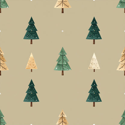 Muted Christmas Botanical Winter Pattern 28 Quilting Cotton Fabric
