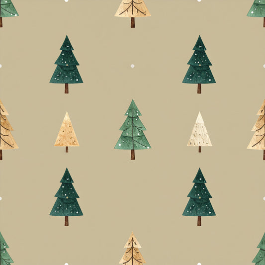 Muted Christmas Botanical Winter Pattern 28 Quilting Cotton Fabric