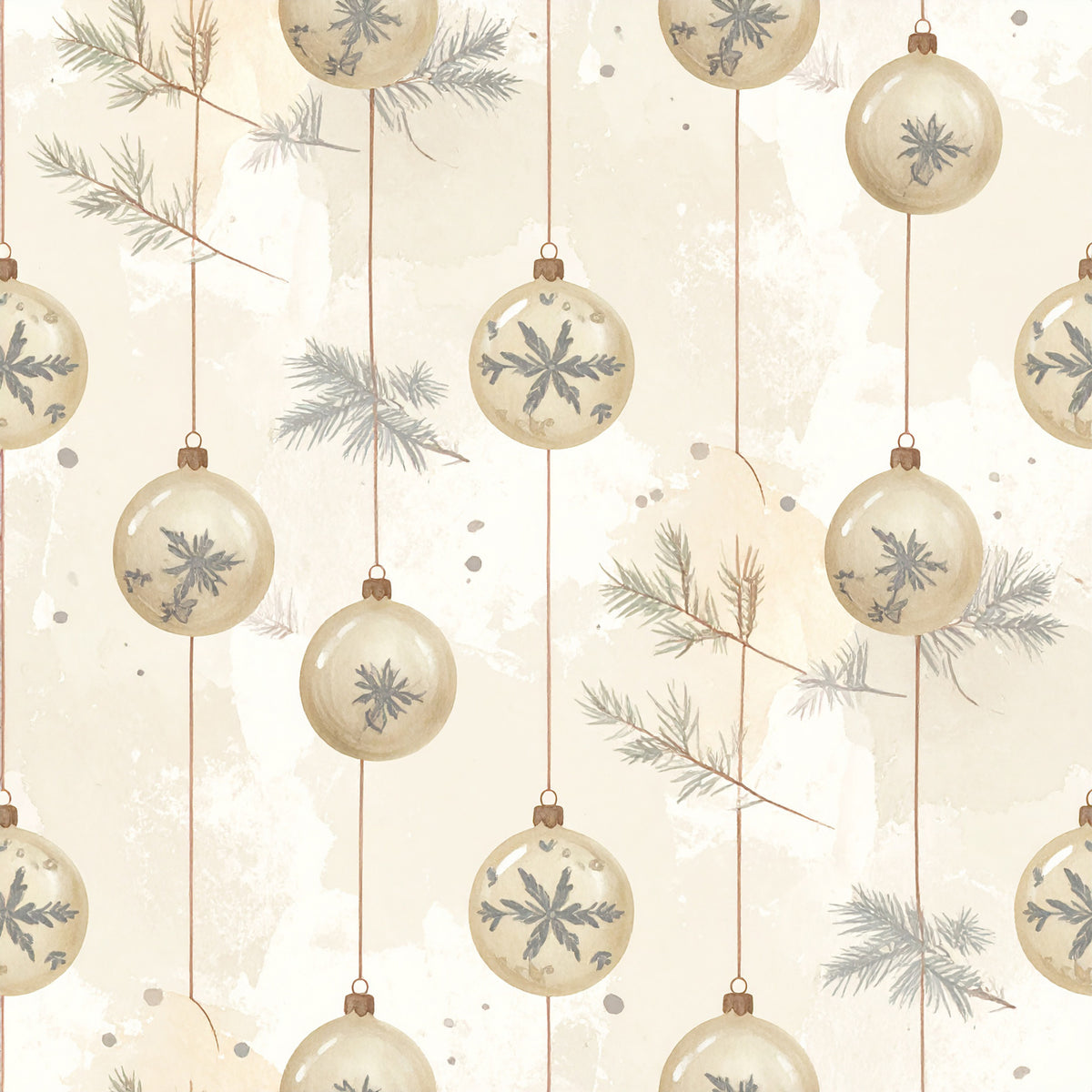 Muted Christmas Botanical Winter Pattern 29 Quilting Cotton Fabric