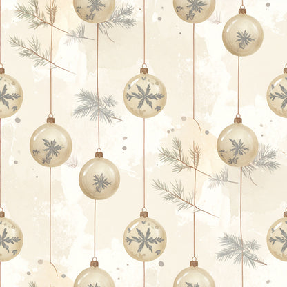 Muted Christmas Botanical Winter Pattern 29 Quilting Cotton Fabric