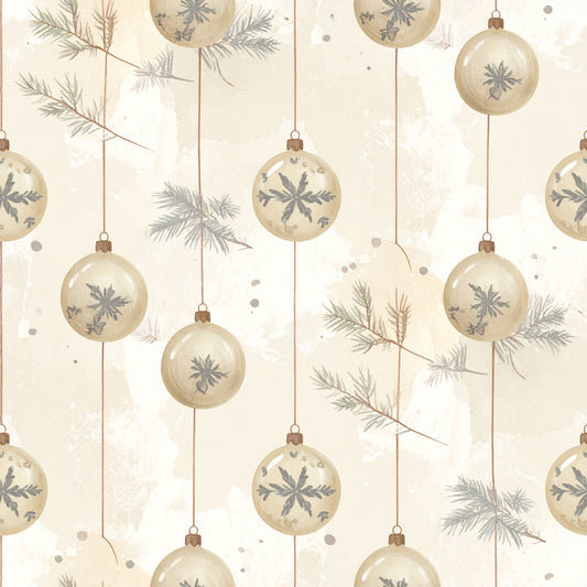 Muted Christmas Botanical Winter Pattern 29 Quilting Cotton Fabric