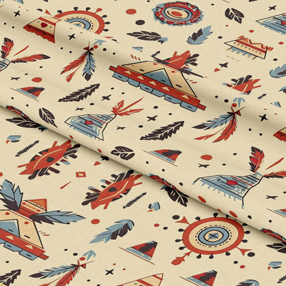 Native American Elements Pattern 6 Quilting Cotton Fabric
