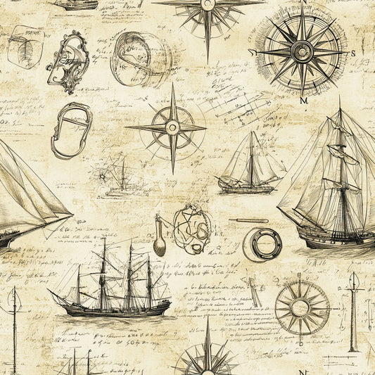 Nautical Exploration Pattern 23 Quilting Cotton Fabric