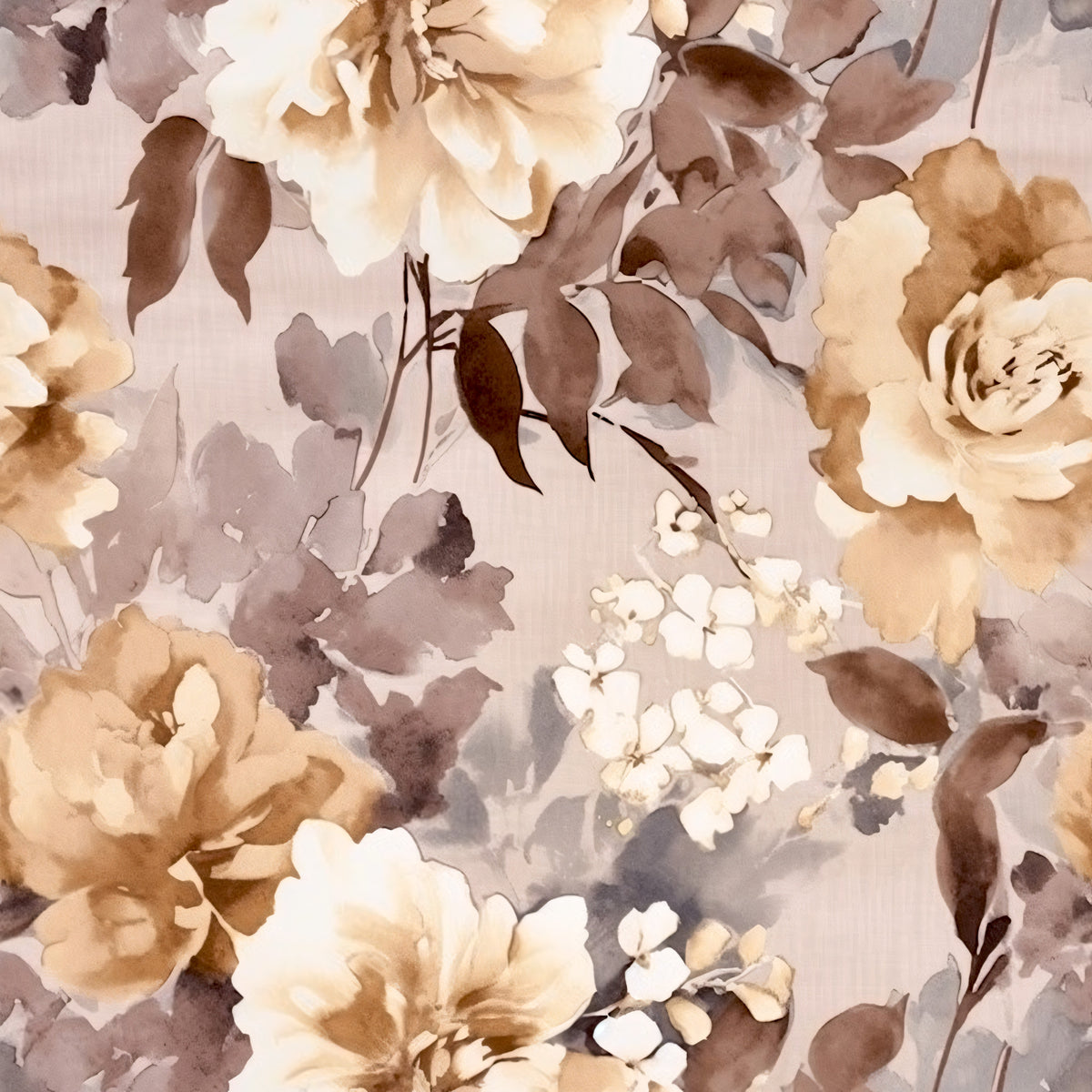 Navy Rose Wine Florals Pattern 18 Quilting Cotton Fabric