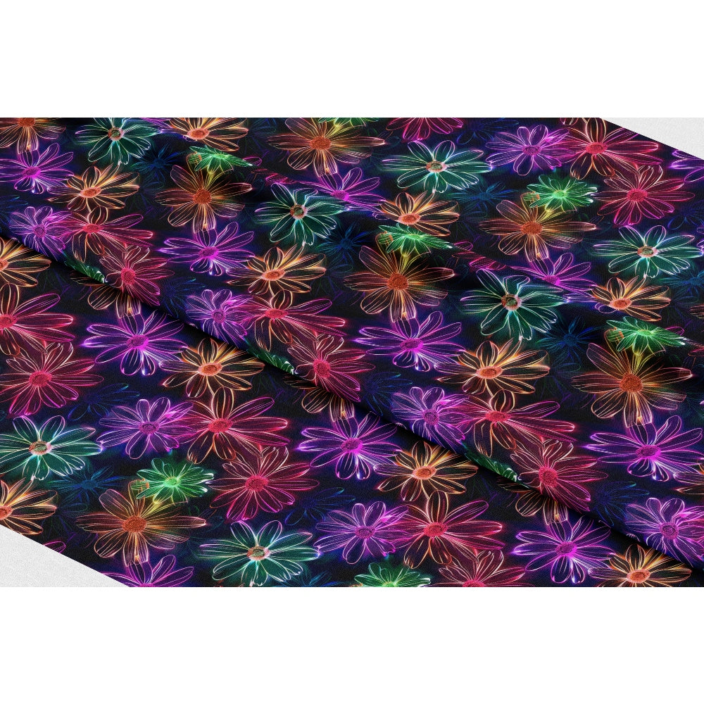 Neon Daisy Pattern 1 Quilting Cotton Fabric