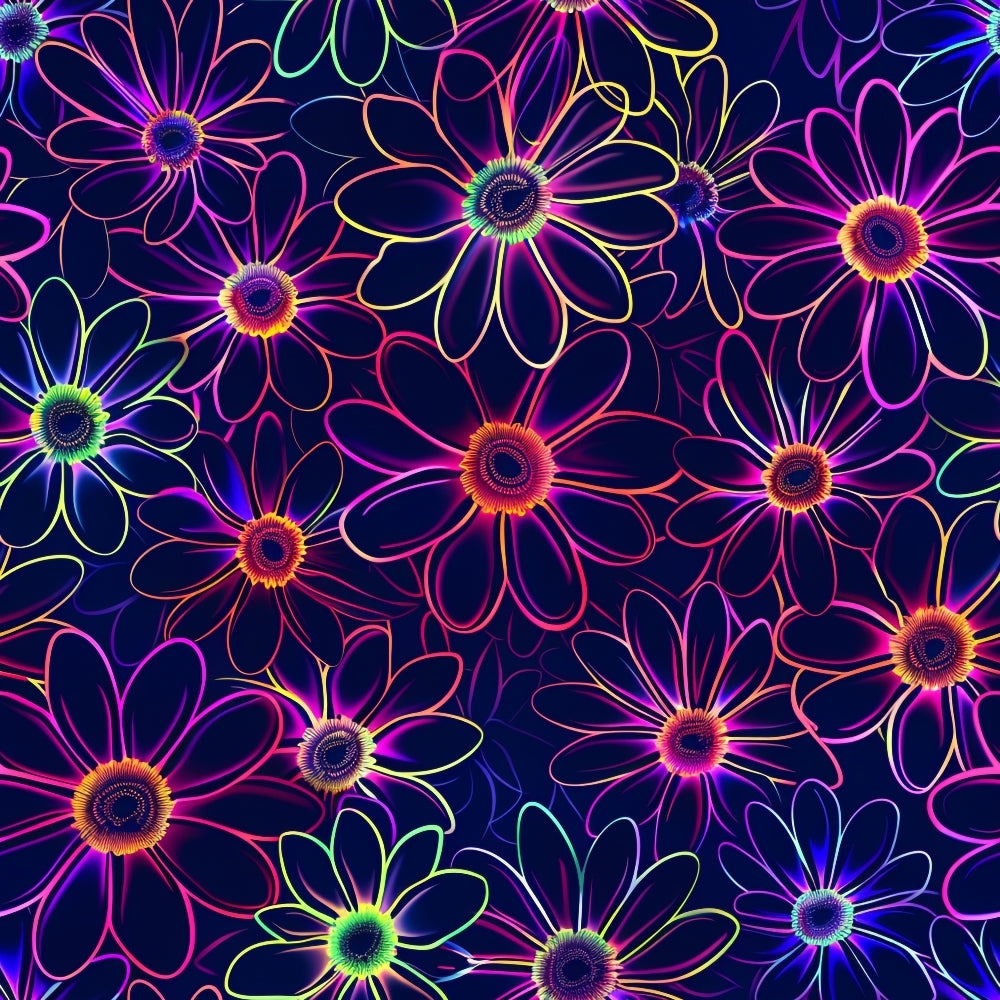 Neon Daisy Pattern 11 Quilting Cotton Fabric