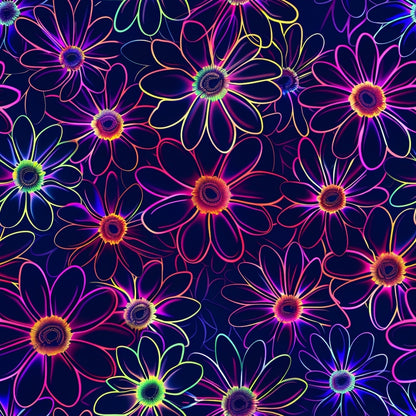 Neon Daisy Pattern 11 Quilting Cotton Fabric