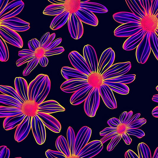 Neon Daisy Pattern 13 Quilting Cotton Fabric