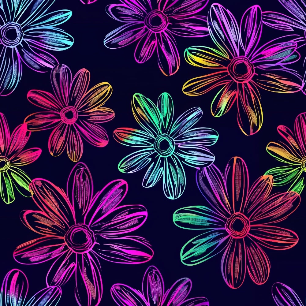 Neon Daisy Pattern 17 Quilting Cotton Fabric