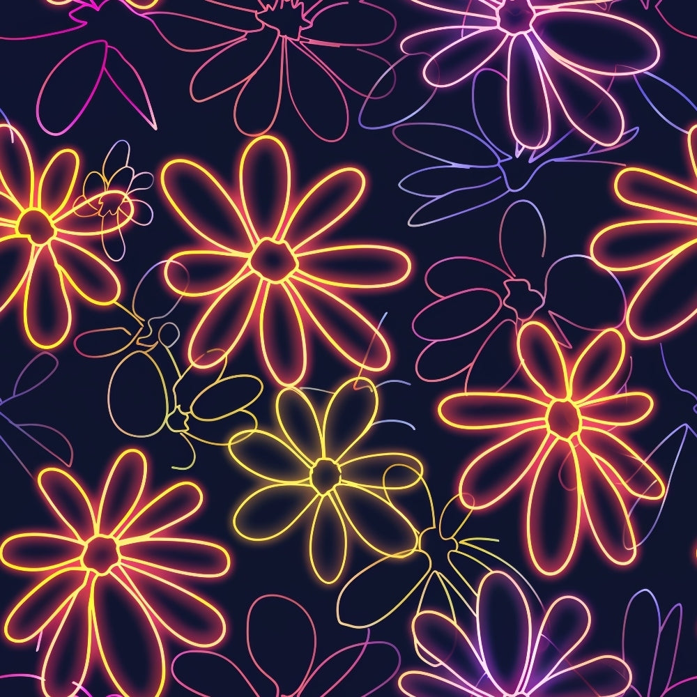 Neon Daisy Pattern 18 Quilting Cotton Fabric