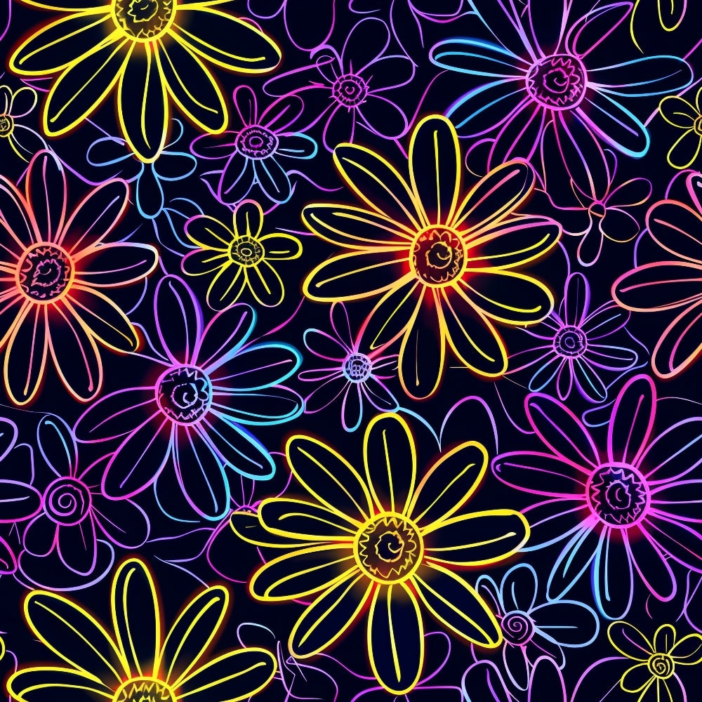 Neon Daisy Pattern 19 Quilting Cotton Fabric