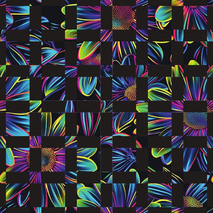 Neon Daisy Pattern 23 Quilting Cotton Fabric