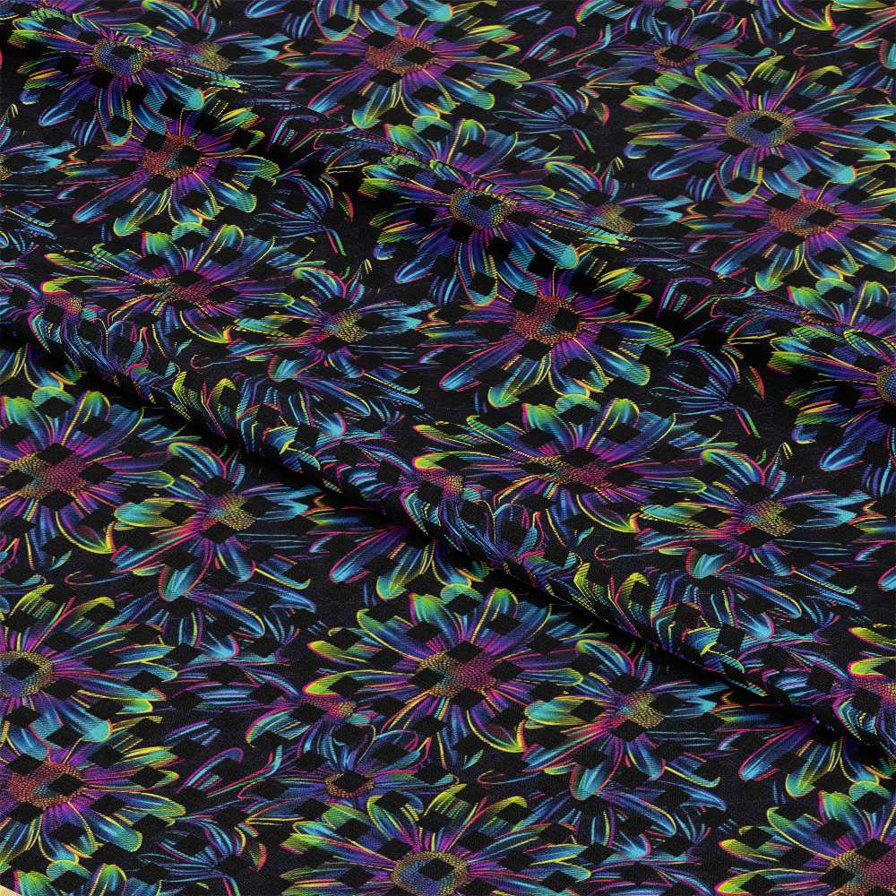 Neon Daisy Pattern 25 Quilting Cotton Fabric