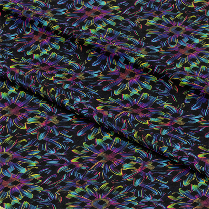 Neon Daisy Pattern 25 Quilting Cotton Fabric