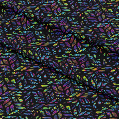 - Neon Daisy Pattern 29 Quilting Cotton Fabric  
- Multicolor floral design  
- Black background  
- Vibrant petals  
- Bright leaves  
- Cotton textile  
- Quilting material  
- Colorful flora  
- Decorative fabric  
- Artistic blossom  
- Lightweight cloth  
- Crafting supply  
- Textile with daisy motifs