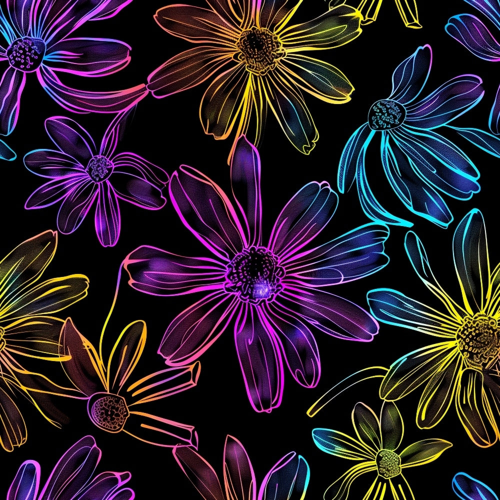 Neon Daisy Pattern 3 Quilting Cotton Fabric