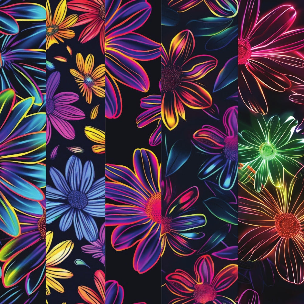 Neon Daisy Pattern 31 Quilting Cotton Fabric