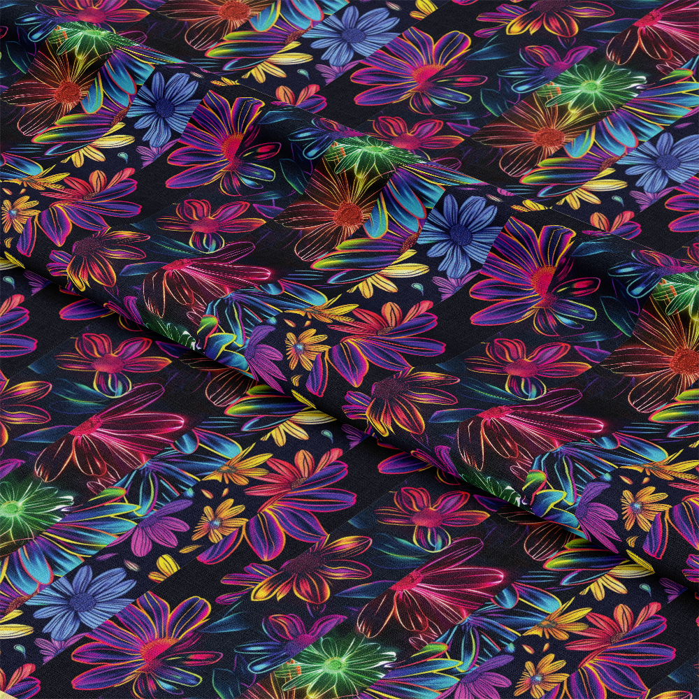 Neon Daisy Pattern 31 Quilting Cotton Fabric