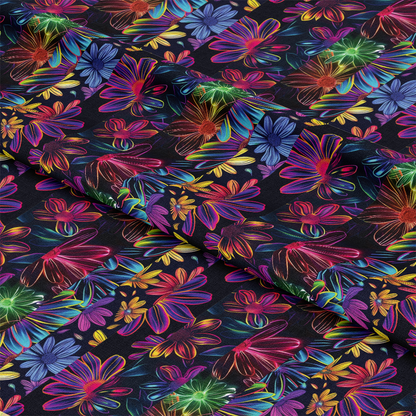 Neon Daisy Pattern 31 Quilting Cotton Fabric